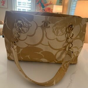 Chanel Cream  Camilla Rafia Vintage Handbag.